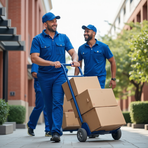 Men with Dollys and Boxes